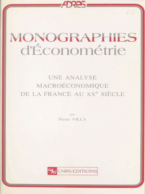 cover image of Une analyse macroéconomique de la France au 20e siècle
